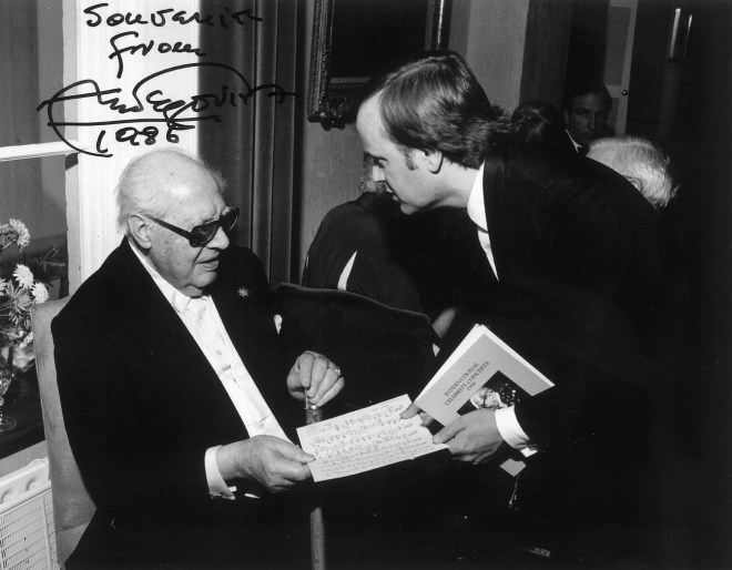 Brian Whitehouse with Andres Segovia in 1986.